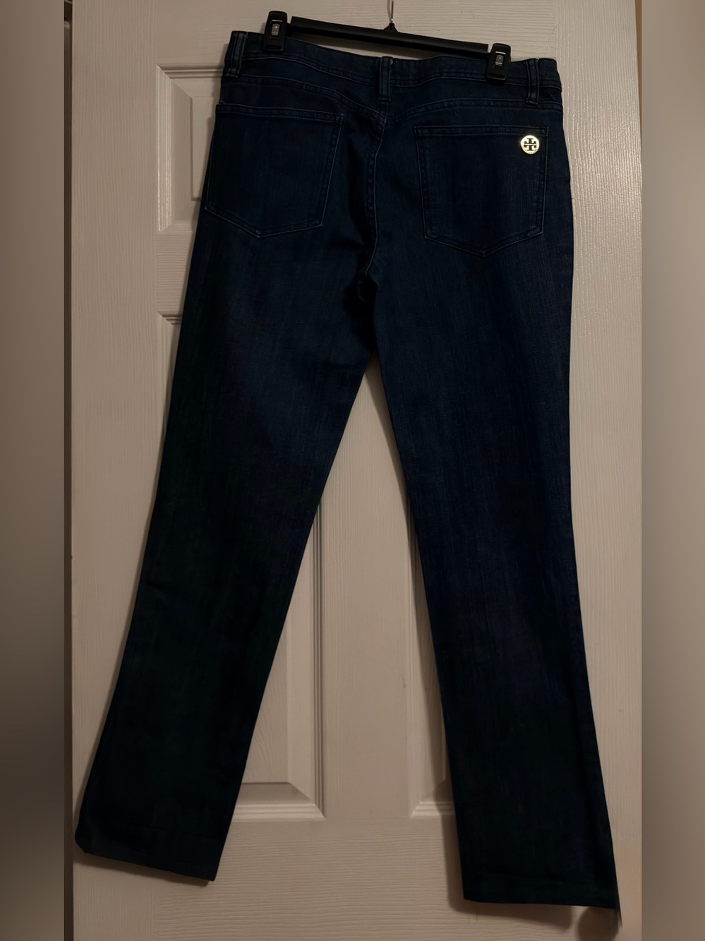 Tory Burch Indigo Straight-Leg Women's Jeans with Logo Accent